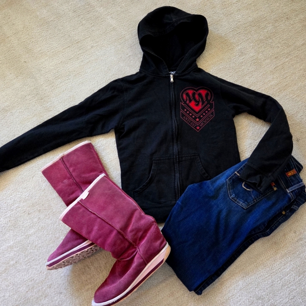 Metal Mulisha Black and Red Graphic Hoodie
